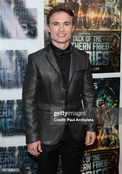 Actor Timothy Haug attends the premiere of "Attack Of The Southern Fried Zombies" at Arena Cinelounge on March 23, 2018 in Hollywood, California.