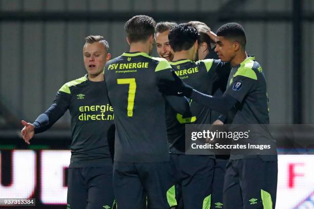 Lennerd Daneels of PSV U23, Matthias Verreth of PSV U23, Marcel Ritzmaier of PSV U23, Bram van Vlerken of PSV U23, Dani van der Moot of PSV U23,...