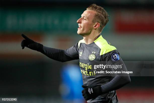 Marcel Ritzmaier of PSV U23 during the Dutch Jupiler League match between Utrecht U23 v PSV U23 at the Sportpark De Westmaat on March 23, 2018 in...