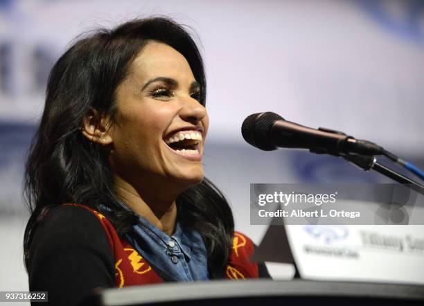 Tiffany Smith attends Day 1 of WonderCon held at Anaheim Convention Center on March 23, 2018 in Anaheim, California.