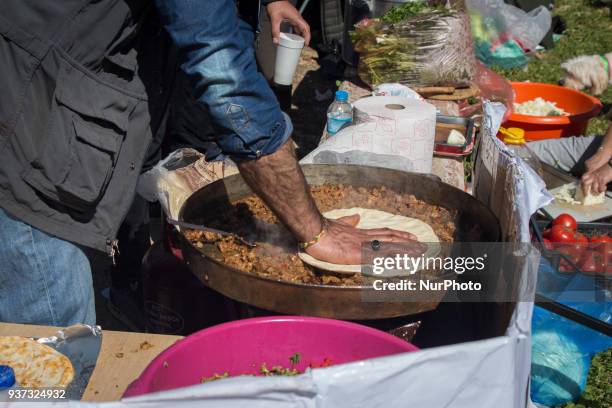 March 23rd 2018, Athens/Greece | The Kurdish community celebrates Newroz in Protomagia square in the center of Athens. The main theme of this year's...