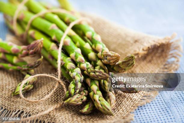 raw fresh asparagus - asparagus stock pictures, royalty-free photos & images