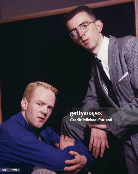 Pianist Richard Coles and singer Jimmy Somerville of British pop duo The Communards, London circa 1985.