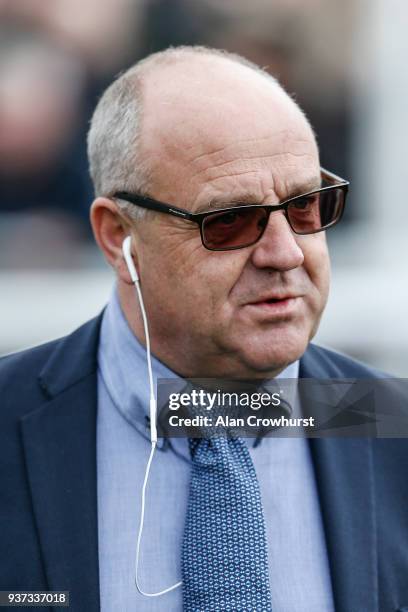 Richard Fahey poses at Doncaster racecourse on March 24, 2018 in Doncaster, England.