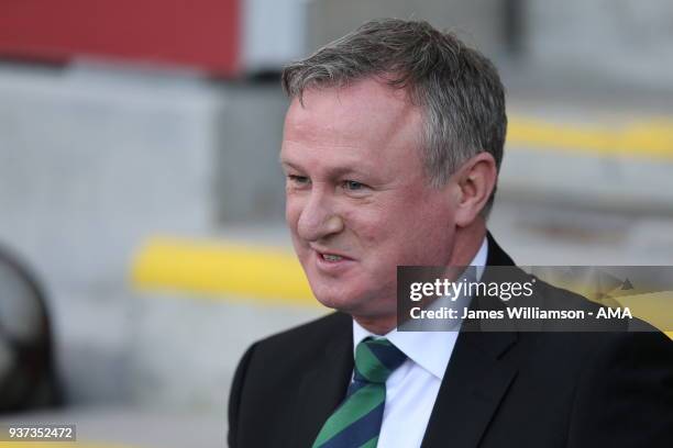 Northern Ireland manager Michael ONeill during an International Friendly fixture between Northern Ireland and Korea Republic at Windsor Park on March...