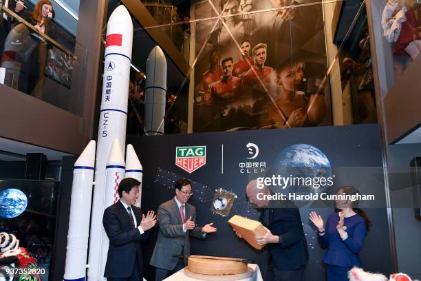 Andrew Wu, LVMH Group Greater China President, Xu Xingli, General Manager at Chang'E Aerospace Technology LLC, Jean-Claude Biver, TAG Heuer CEO and...