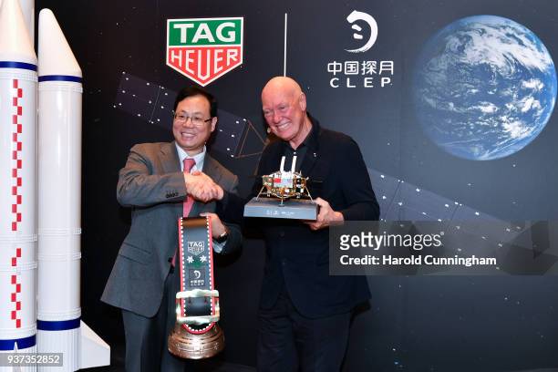 Xu Xingli, General Manager at Chang'E Aerospace Technology LLC and Jean-Claude Biver, TAG Heuer CEO during the TAG Heuer China Lunar Exploration...