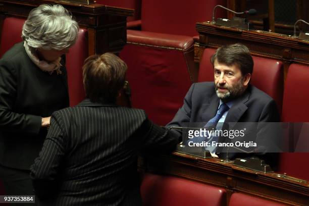 Former Italian minister of the culture Dario Franceschini attends the voting for the new president of Italy's Chamber of Deputies at Palazzo...
