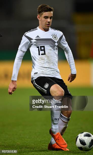 Florian Neuhaus of Germany U21 in action during the 2019 UEFA Under 21 qualification match between U21 Germany and U19 Israel at Eintracht Stadion on...