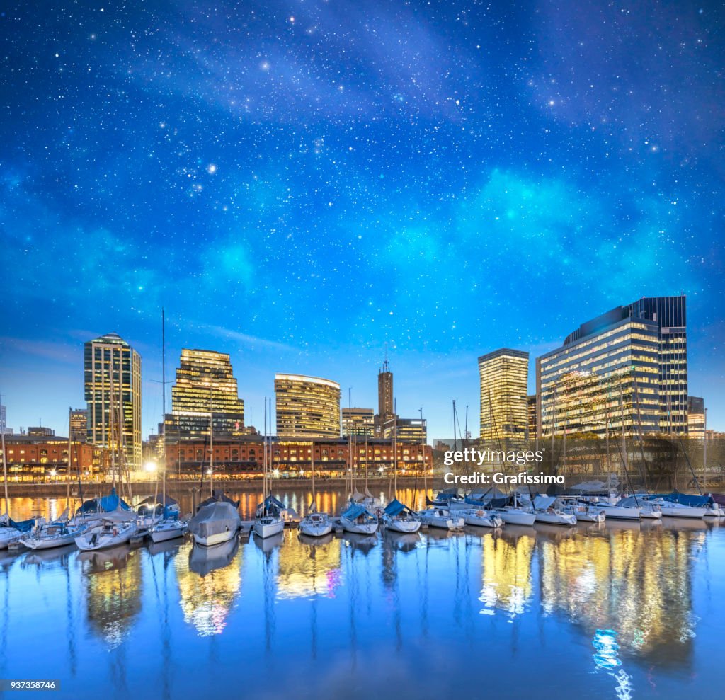 Argentina Buenos Aires skyline Puerto Madero at night