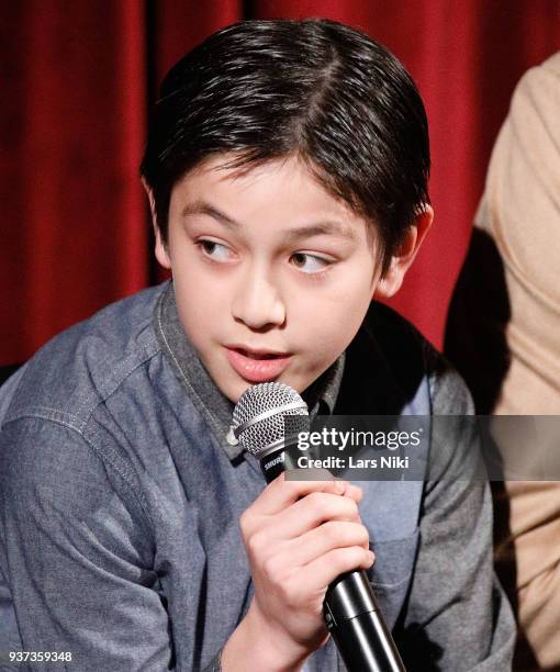 Actor Koyu Rankin on stage during The Academy of Motion Picture Arts & Sciences Official Academy Screening of Isle of Dogs at the MOMA - Celeste...