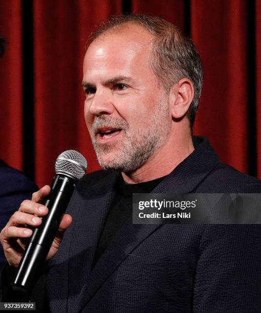 Producer Jeremy Dawson on stage during The Academy of Motion Picture Arts & Sciences Official Academy Screening of Isle of Dogs at the MOMA - Celeste...