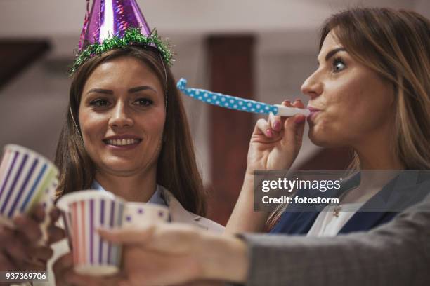 partying after work - whistle blowing stock pictures, royalty-free photos & images