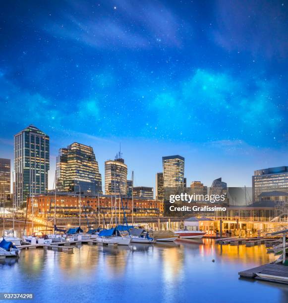 argentina buenos aires skyline puerto madero at night - buenos aires skyline stock pictures, royalty-free photos & images