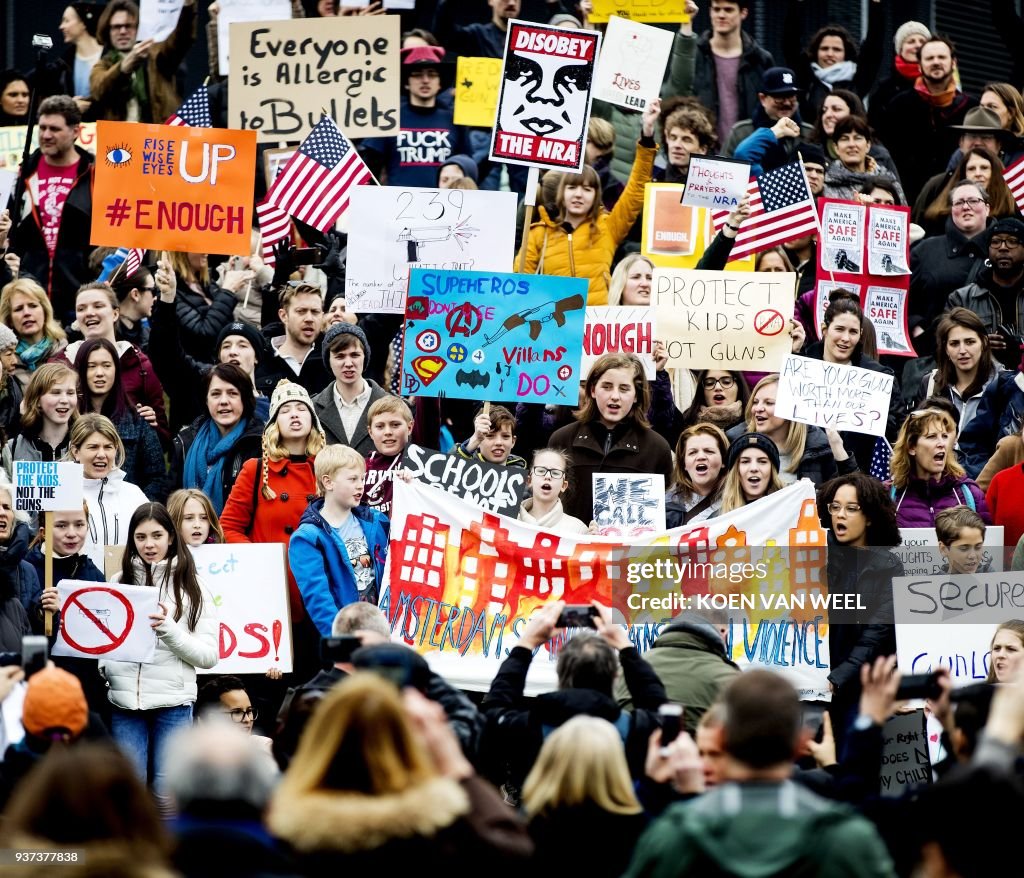 NETHERLANDS-USA-SCHOOL-SHOOTING-PROTEST