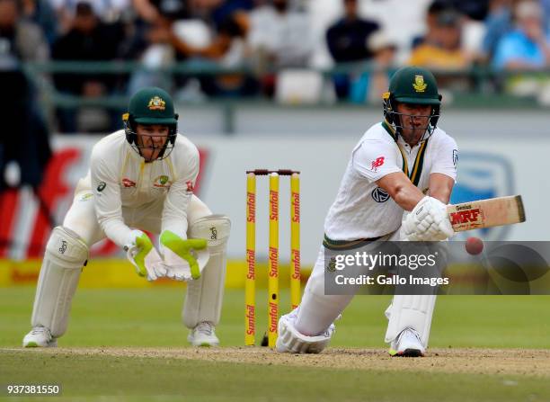 Faf du Plessis of South Africa during day 3 of the 3rd Sunfoil Test match between South Africa and Australia at PPC Newlands on March 24, 2018 in...