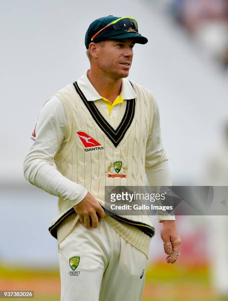 David Warner of Australia during day 3 of the 3rd Sunfoil Test match between South Africa and Australia at PPC Newlands on March 24, 2018 in Cape...