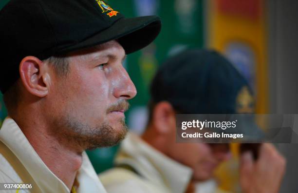 Steven Smith and Cameron Bancroft of Australia during day 3 of the 3rd Sunfoil Test match between South Africa and Australia at PPC Newlands on March...