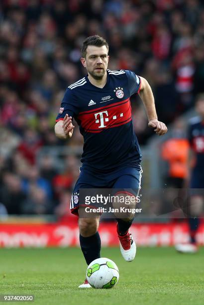 Zvjezdan Misimovic of Bayern Munich Legends during the friendly match between Liverpool FC Legends and FC Bayern Legends at Anfield on March 24, 2018...