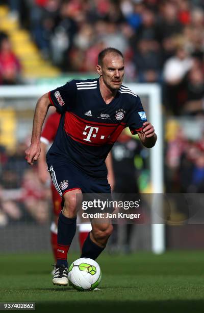 Alexander Zickler of Bayern Munich Legends during the friendly match between Liverpool FC Legends and FC Bayern Legends at Anfield on March 24, 2018...
