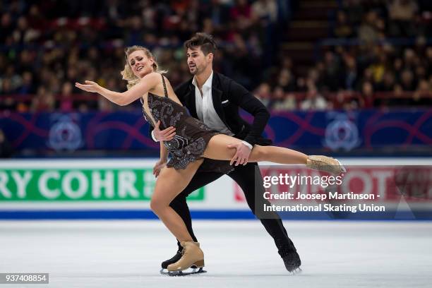 Madison Hubbell and Zachary Donohue of the United States compete in the Ice Dance Free Dance during day four of the World Figure Skating...