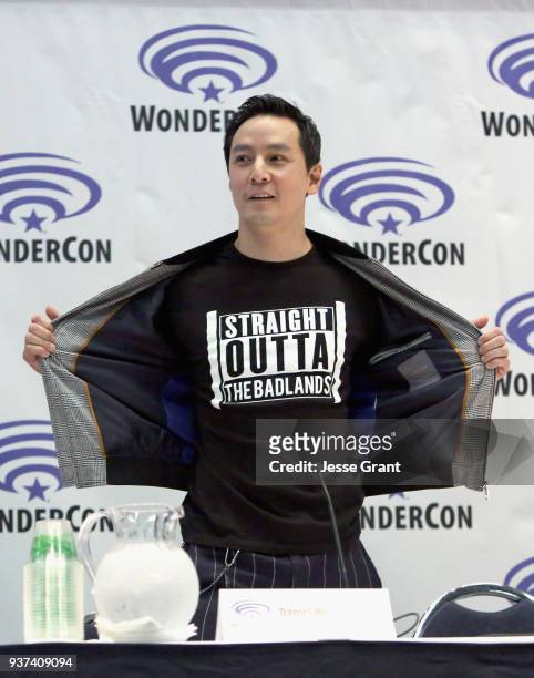 Actor/executive producer Daniel Wu onstage during AMC's 'Into the Badlands' panel during WonderCon at Anaheim Convention Center on March 24, 2018 in...