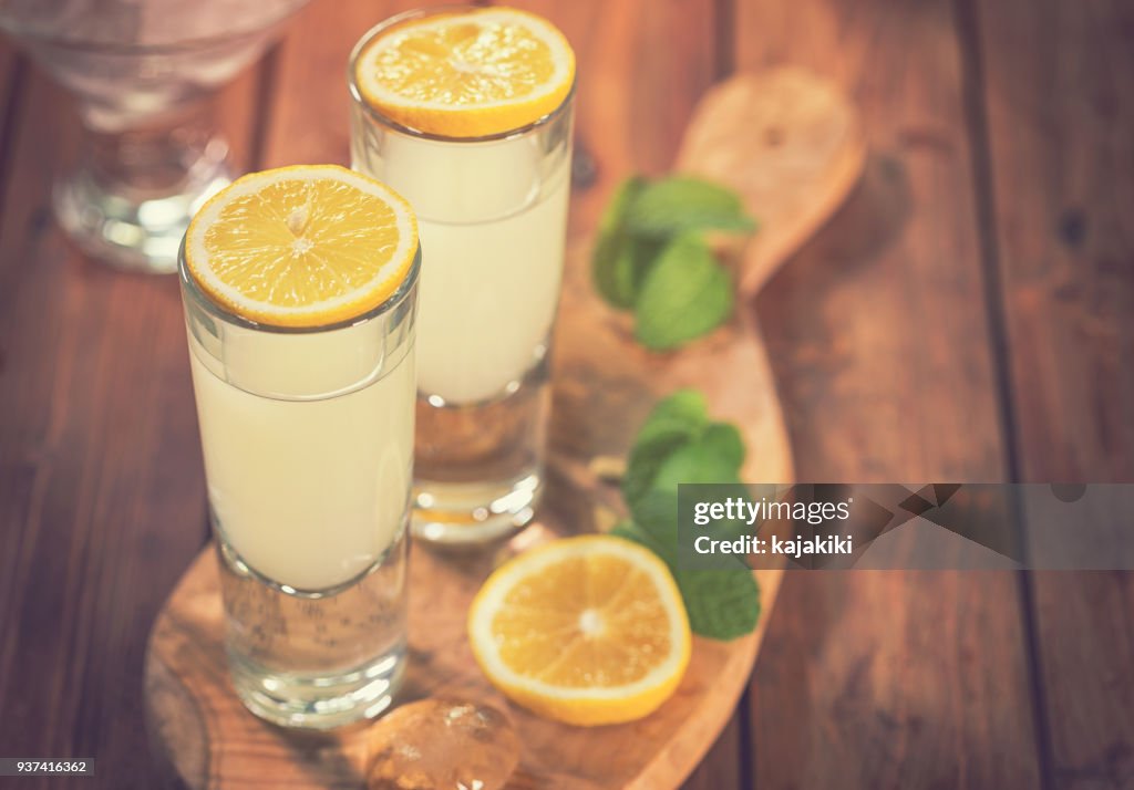 Italian Limoncello,Traditional Liqueur With Lemons