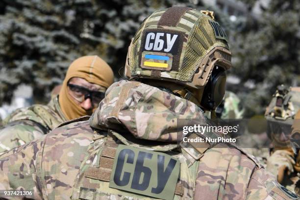 Training of special units of the SBU on the proving ground near Kiev, Ukraine on 24 March 2018.