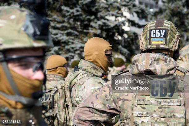 Training of special units of the SBU on the proving ground near Kiev, Ukraine on 24 March 2018.