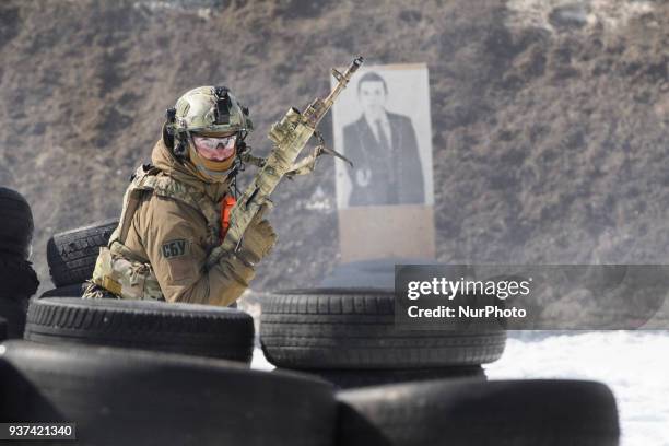 Training of special units of the SBU on the proving ground near Kiev, Ukraine on 24 March 2018.