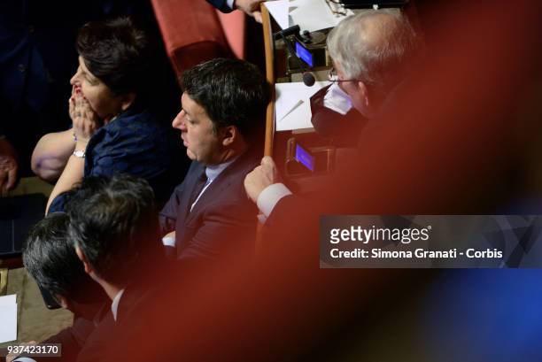 Matteo Renzi during the Second Assembly of Senators to elect the President of the Senate of the XVIII Legislature, on March 24, 2018 in Rome, Italy.