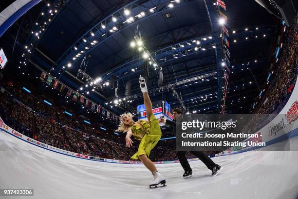 Piper Gilles and Paul Poirier of Canada compete in the Ice Dance Free Dance during day four of the World Figure Skating Championships at Mediolanum...