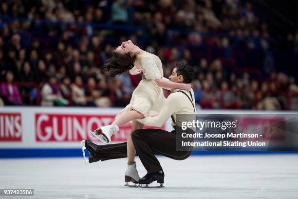 Anna Cappellini and Luca Lanotte of Italy compete in the Ice Dance Free Dance during day four of the World Figure Skating Championships at Mediolanum...