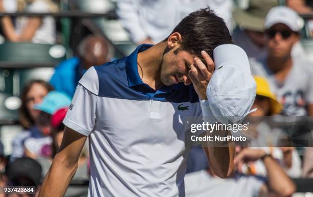 Novak Djokovic, from Serbia, in action against Benoit Paire, from France. Djokovic, who is still recovering from elbow surjery, could never find the...