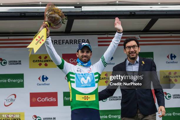 Alejandro of MOVISTAR TEAM at the podium with the leader maillot during the 98th Volta Ciclista a Catalunya 2018 / Stage 6 Vielha Val d'Aran -...