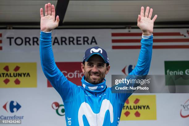 Alejandro of MOVISTAR TEAM at the podium with the leader maillot during the 98th Volta Ciclista a Catalunya 2018 / Stage 6 Vielha Val d'Aran -...