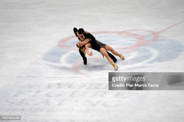 Madison Hubbell and Zachary Donohue of the United States compete in the Ice Dance Free Dance during day four during the World Figure Skating...