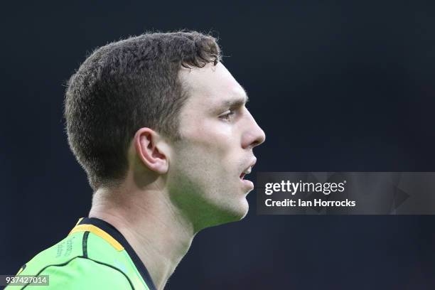 George North of Northampton during the Aviva Premiership match between Newcastle Falcons and Northampton Saints at St James' Park on March 24, 2018...