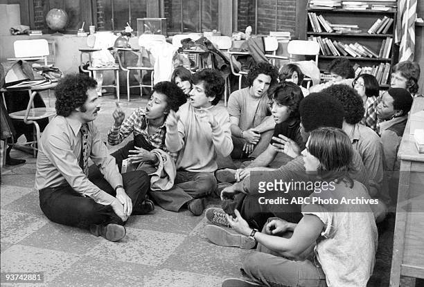 The Sit-In" - Season One -, 1/13/76, Mr. Kotter and the Sweathogs, from left: Verna Jean , Horshack , Barbarino , Epstein and Freddie protested the...