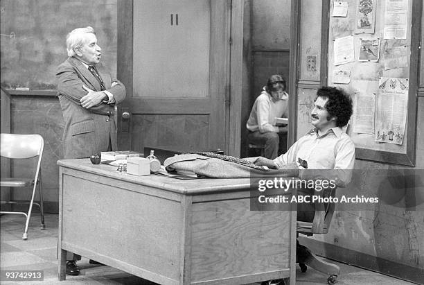 Classroom Marriage" - Season One - 10/21/75, Mr. Woodman discussed the two students getting married in Mr. Kotter's class.,