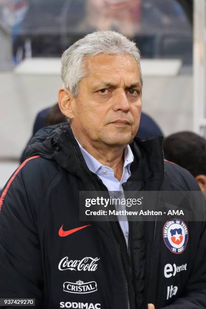 Reinaldo Rueda the head coach / manager of Chile during the International Friendly match between Sweden and Chile at Friends arena on March 24, 2018...