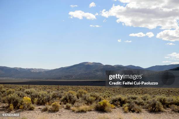 rural scene and interstate 80 near west wendover, nevada, usa - wendover stock pictures, royalty-free photos & images