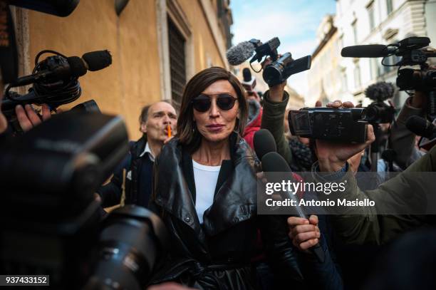 Anna Maria Bernini speaks with journalists after the election of Italian Senate President on March 24, 2018 in Rome, Italy.