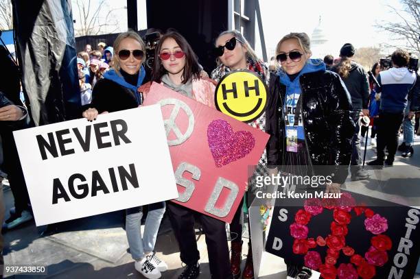 Tish Cyrus, Noah Cyrus, Miley Cyrus and Brandi Glenn Cyrus attend March For Our Lives on March 24, 2018 in Washington, DC.