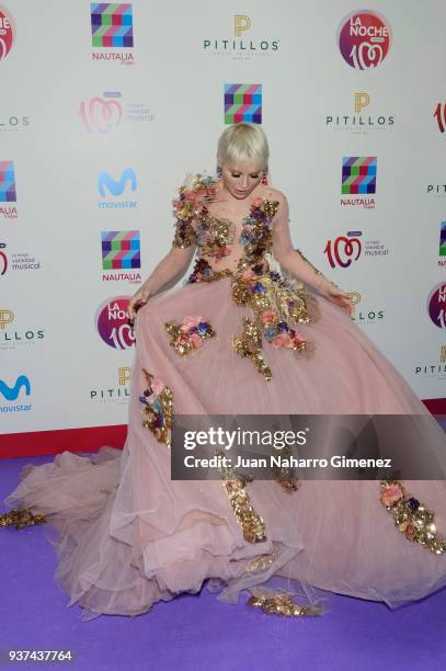 Soraya attends 'La Noche De Cadena 100' charity concert at WiZink Center on March 24, 2018 in Madrid, Spain.