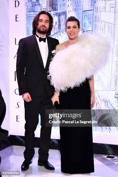 Dimitri Rassam and Charlotte Casiraghi arrive at the Rose Ball 2018 To Benefit The Princess Grace Foundation at Sporting Monte-Carlo on March 24,...