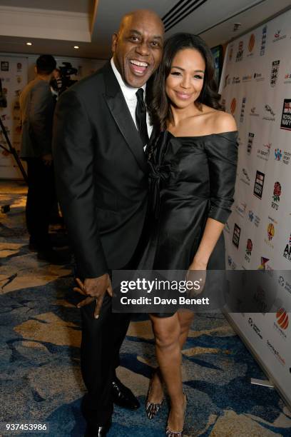 Ainsley Harriott and Sarah-Jane Crawford attend The British Ethnic Diversity Sports Awards at The Grosvenor House Hotel on March 24, 2018 in London,...