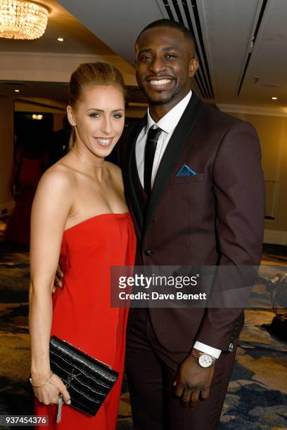 Samantha Douglas and Mahama Cho attend The British Ethnic Diversity Sports Awards at The Grosvenor House Hotel on March 24, 2018 in London, England.