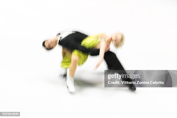 Piper Gilles and Paul Poirier of Canada compete in the Ice Dance Free Dance during day four of the World Figure Skating Championships at Mediolanum...