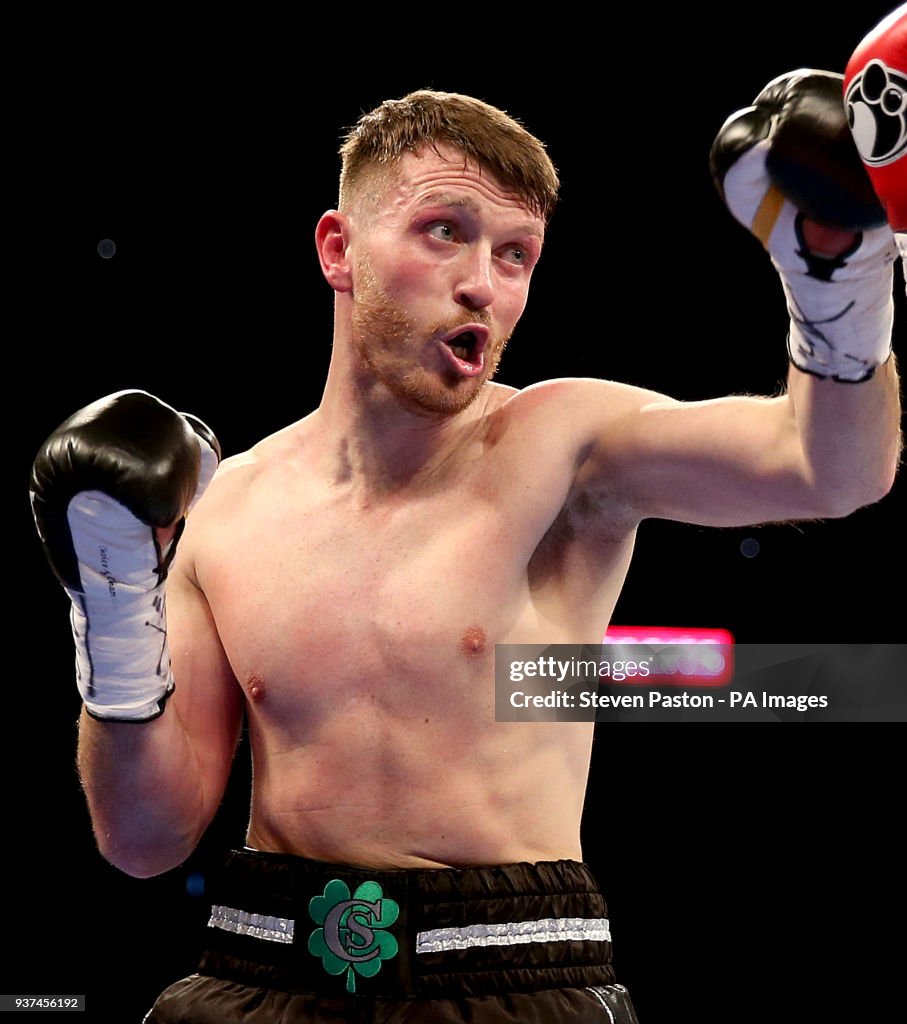 London O2 Boxing Scott Cardle in the British Lightweight Championship contest against ...